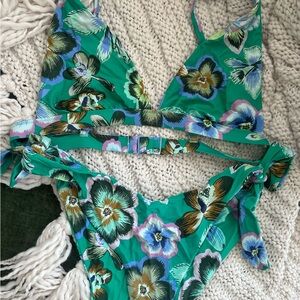 Aerie Floral Green Bikini Set
